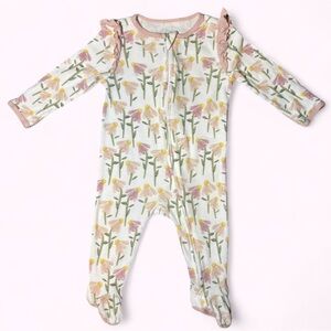 Cloud Island Floral long sleeve 1-piece Footie Pajamas